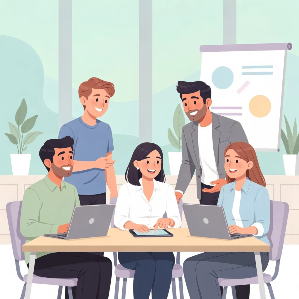 Équipe de travail en harmonie