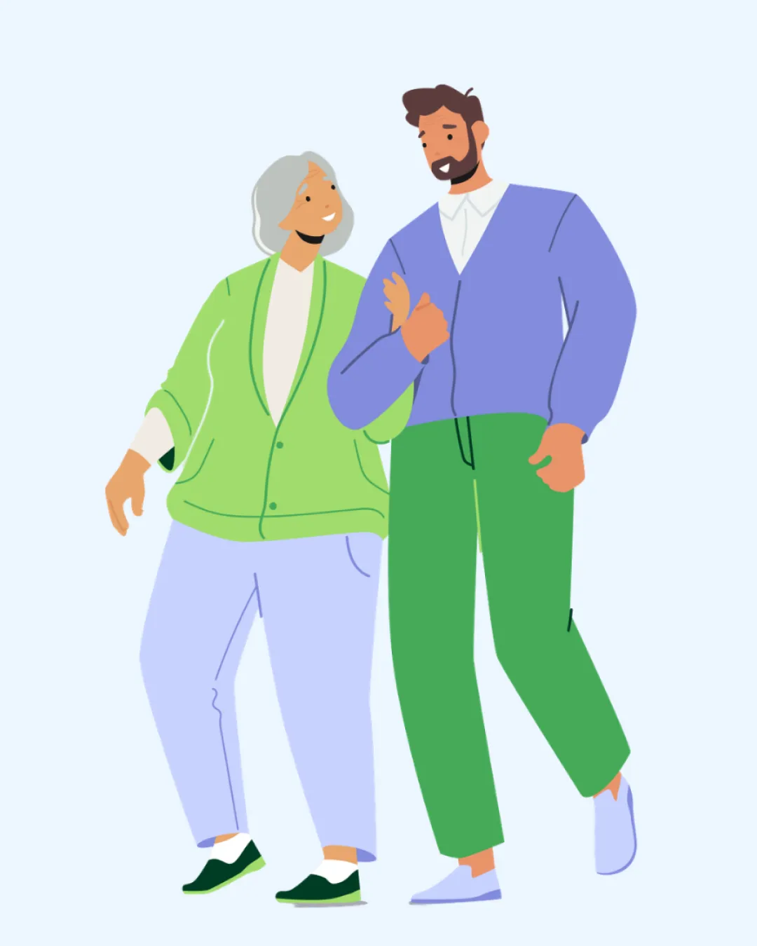 Un homme adulte qui est proche aidant pour sa mère