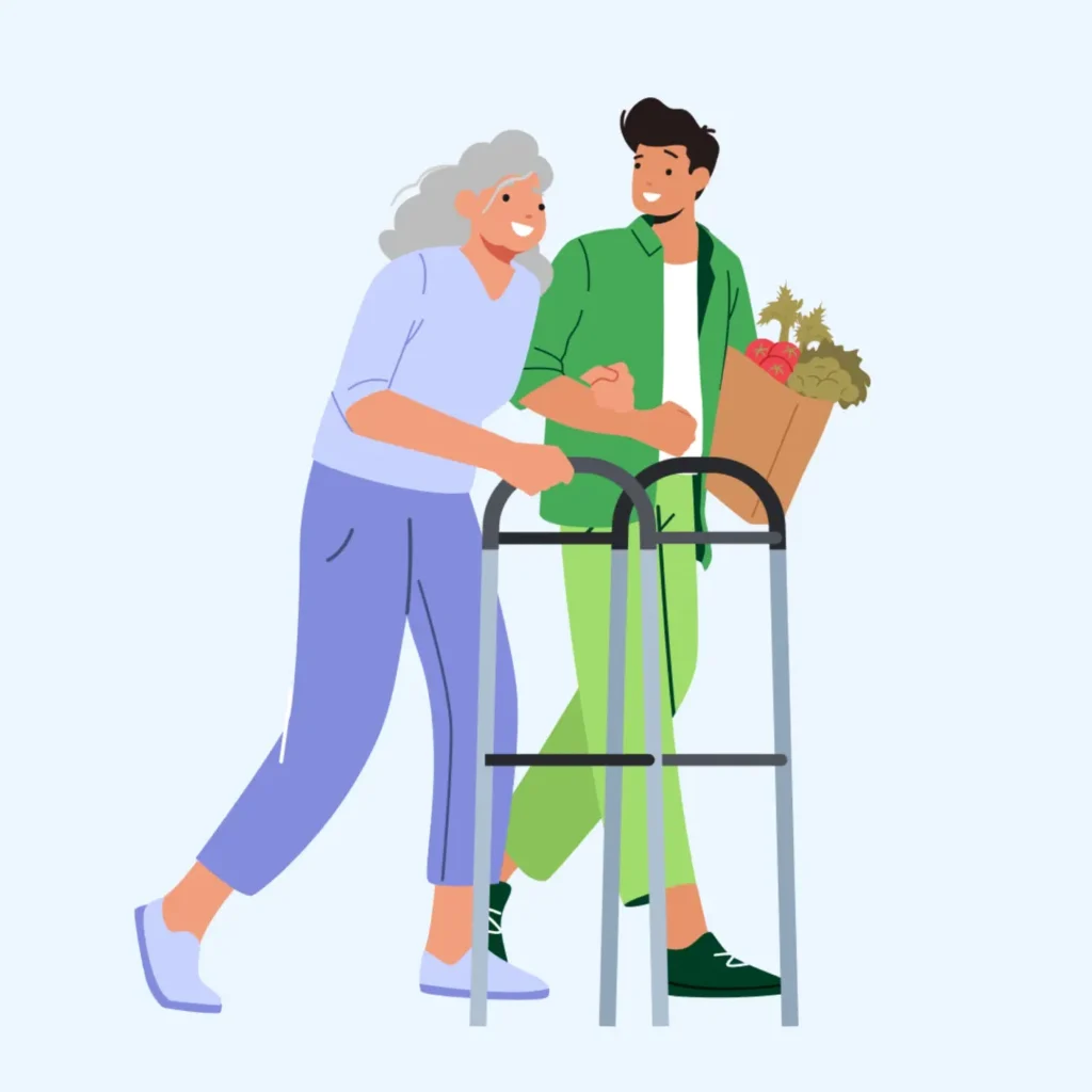 Homme adulte qui est proche aidant pour sa mère